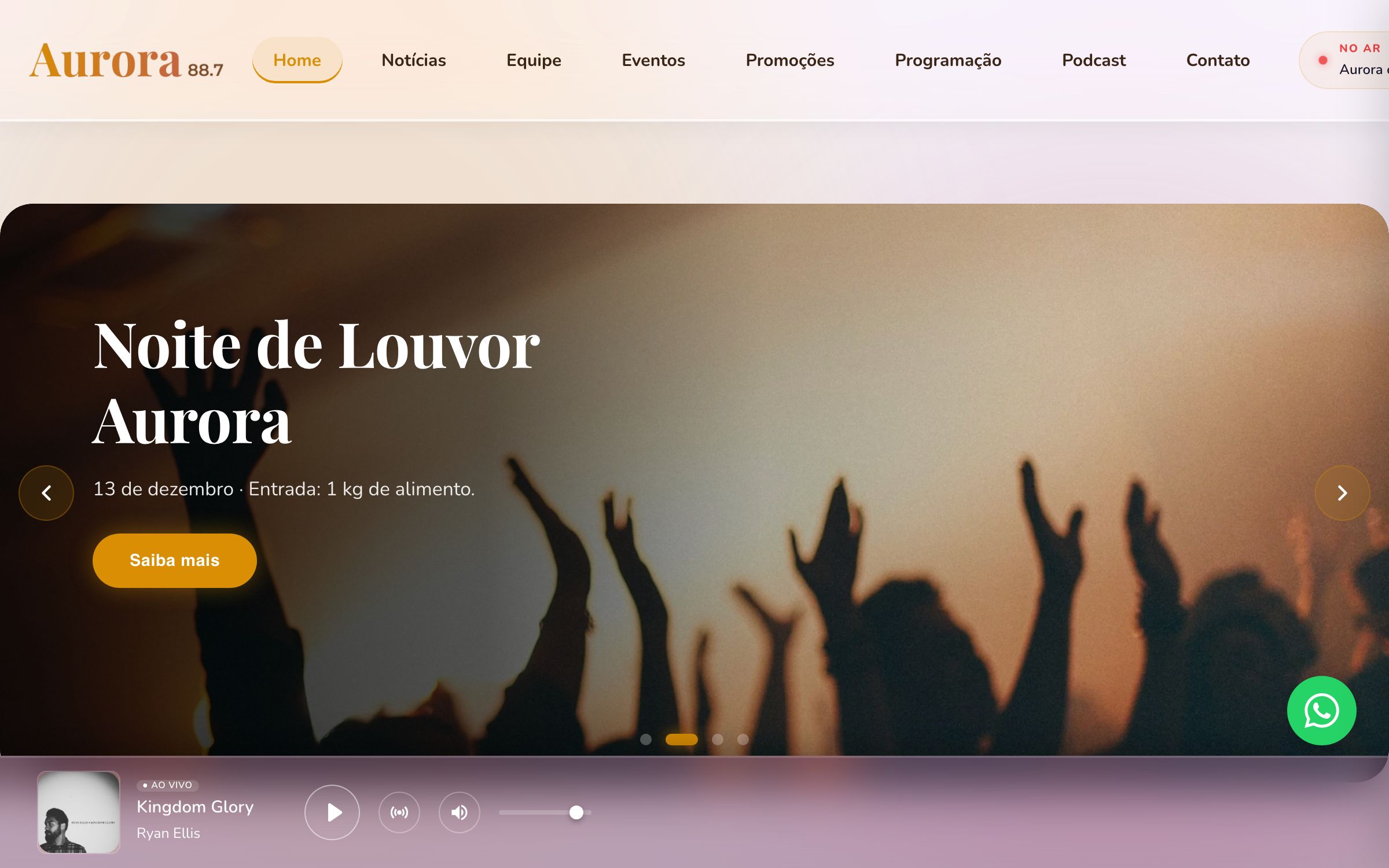 Tema Glow: a demonstração Aurora 88.7, rádio fictícia de gospel e inspiracional