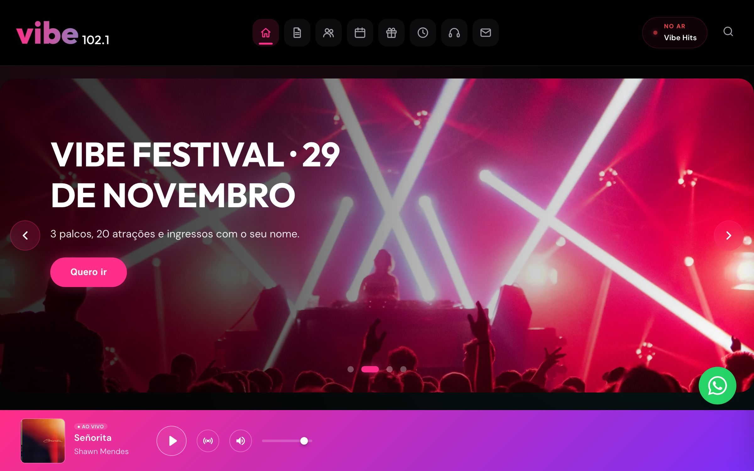 Tema Neon: a demonstração Vibe 102.1, rádio fictícia de pop e eletrônica