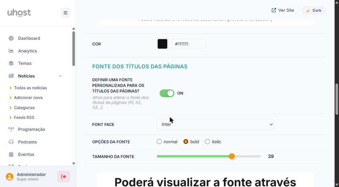 Fonte dos Títulos com Preview em Tamanho Grande