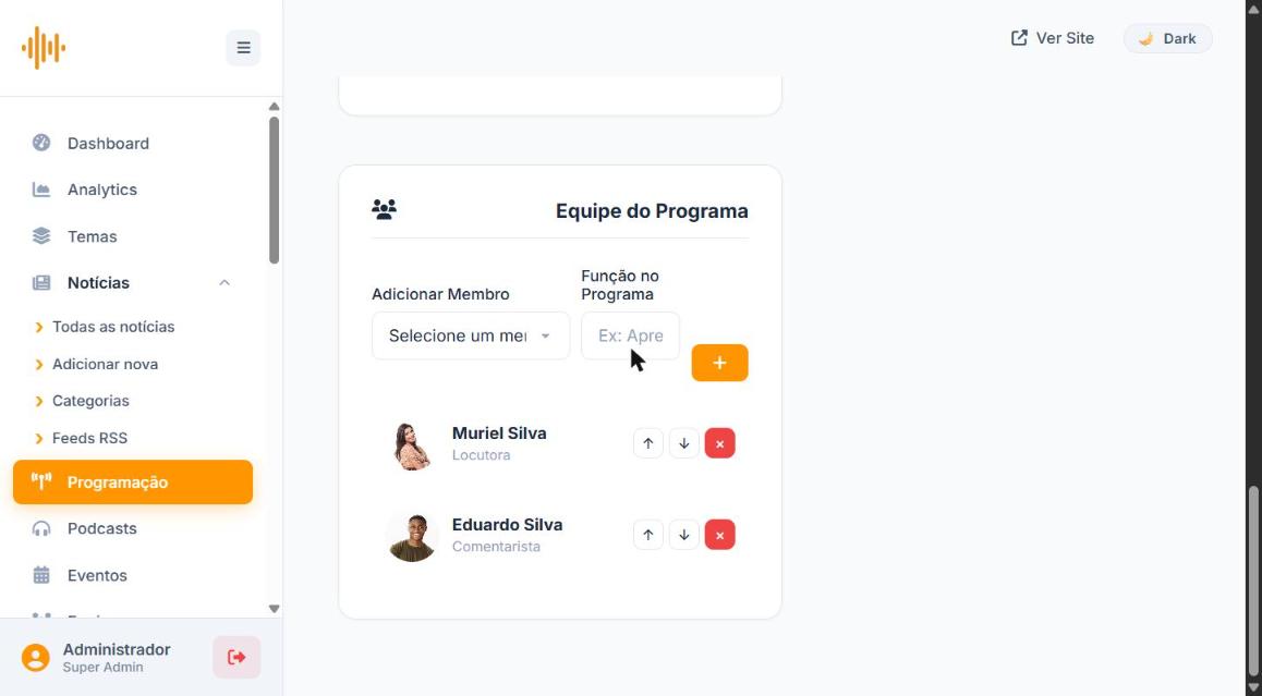 Equipe do programa