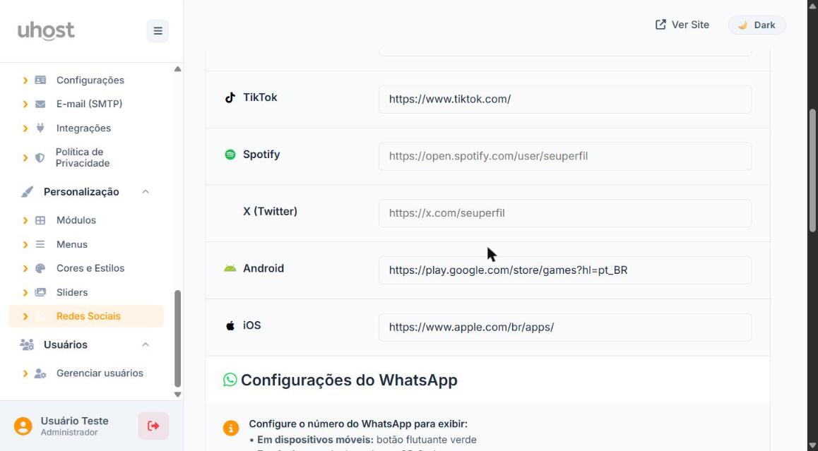 Redes Sociais - TikTok, Spotify, X, Android, iOS