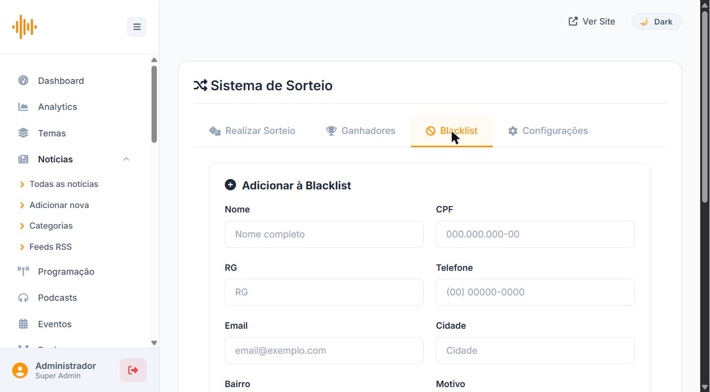 Aba Blacklist para bloquear participantes