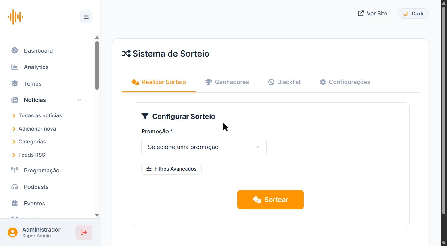 Aba Realizar Sorteio